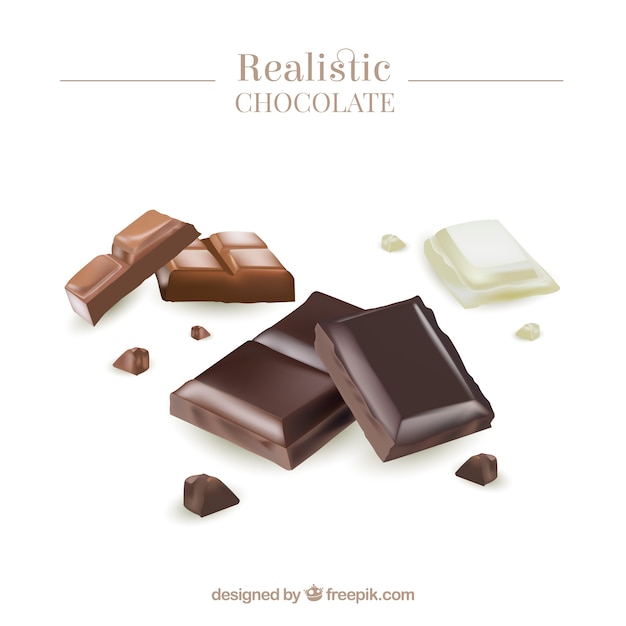 Collection of chocolate bars in realistic style