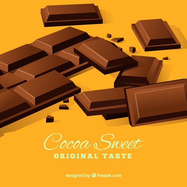 Collection of chocolate bars in realistic style