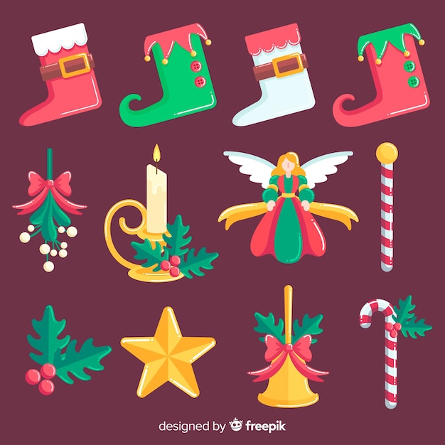 Collection of christmas decorations