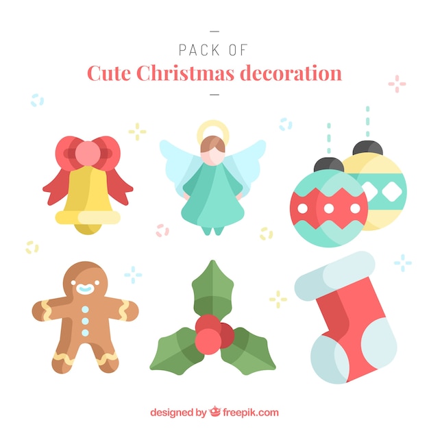 Collection of christmas elements in flat design