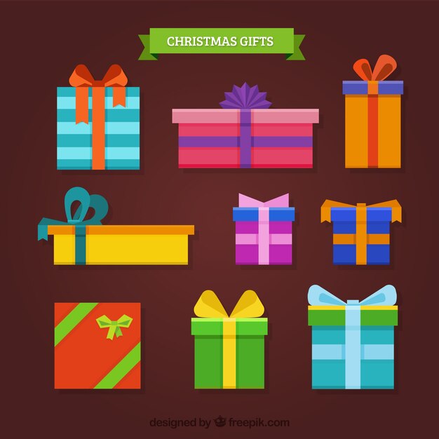 Collection of christmas gift box