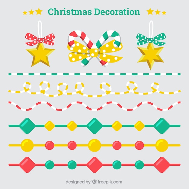 Collection of christmas ornaments and garlands