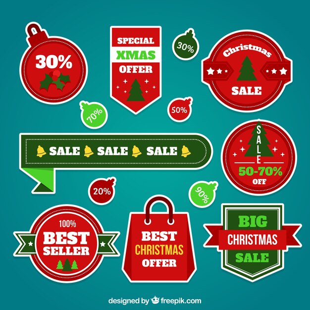 Collection of christmas sale badges