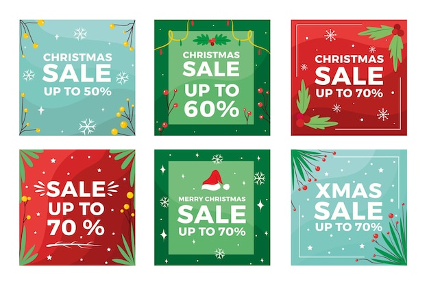 Collection of christmas sale instagram post