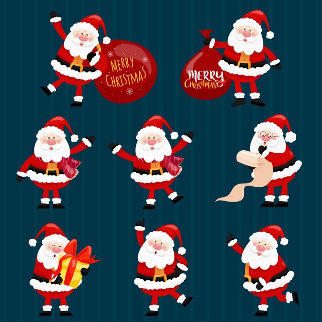 Collection of Christmas Santa Claus.