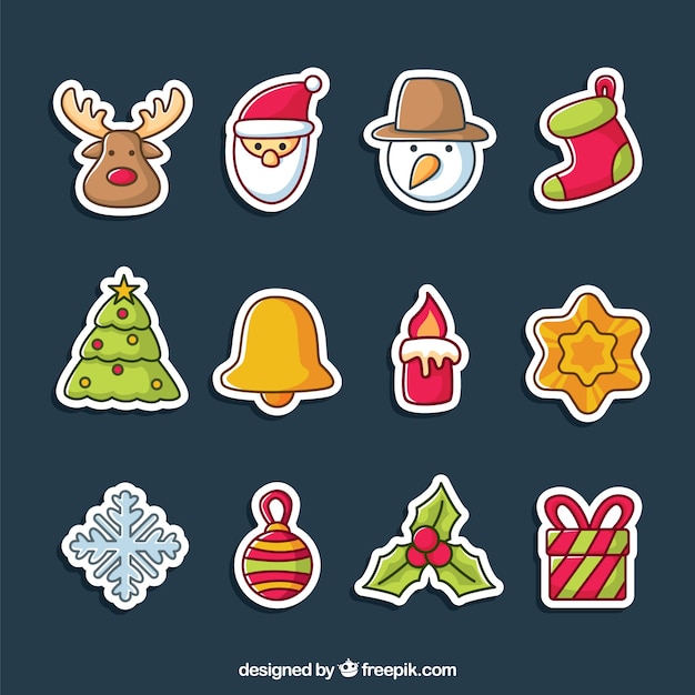 Free Vector collection of christmas stickers