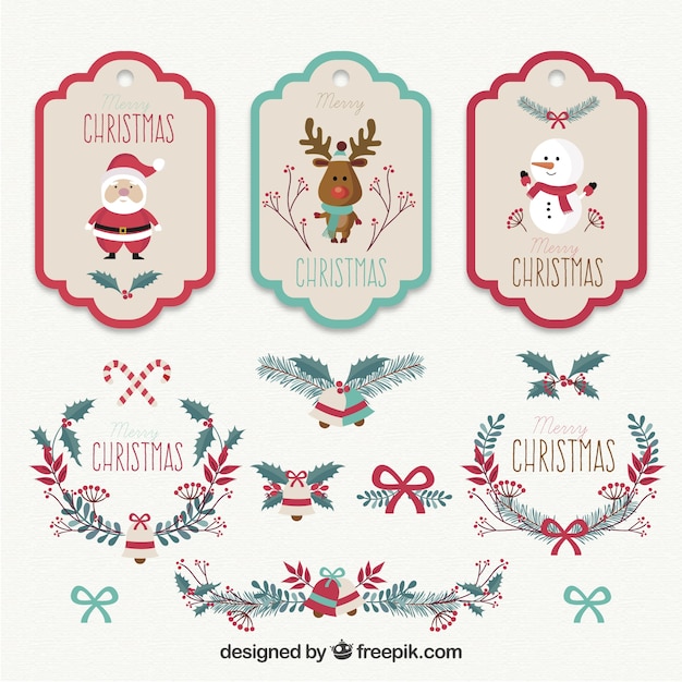 Free vector collection of christmas tags