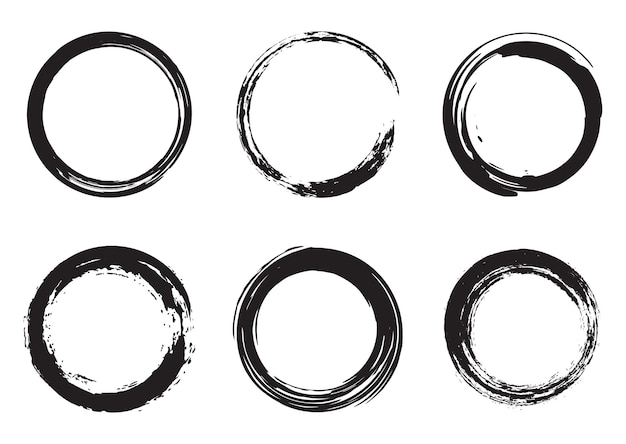 Free Vector collection of circular grunge frames