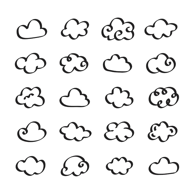 Free Vector collection of cloud icons illustration