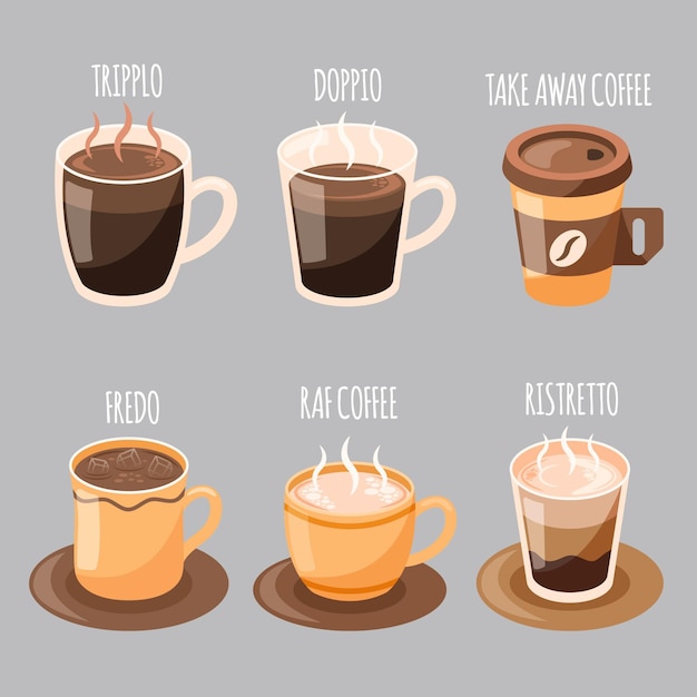 Free Vector collection of coffee types