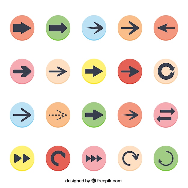 Collection of colored arrow icons