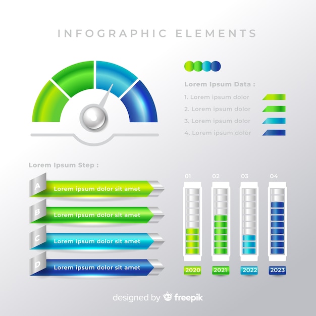 Collection of colorful infographic elements