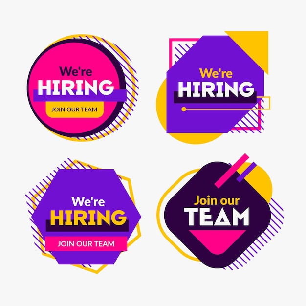 Collection of colorful recruitment banners