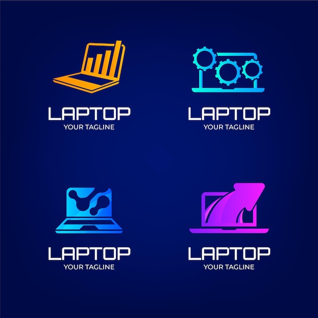 Collection of computer logo templates