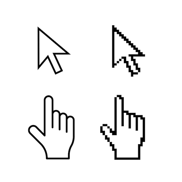 collection of computer pointer and cursor sign in flat style vector