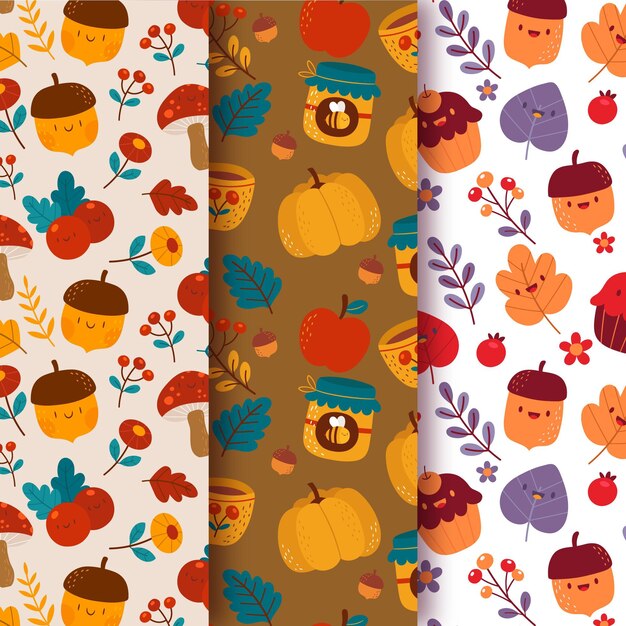 Collection of creative autumn patterns