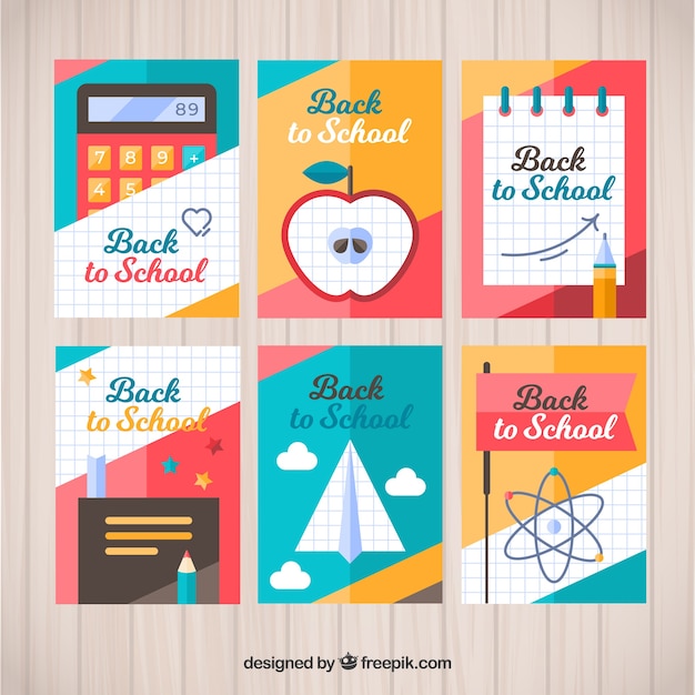 Free Vector collection of creative back to school cards