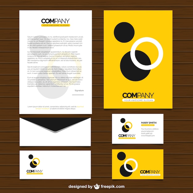 Collection of creative business stationery