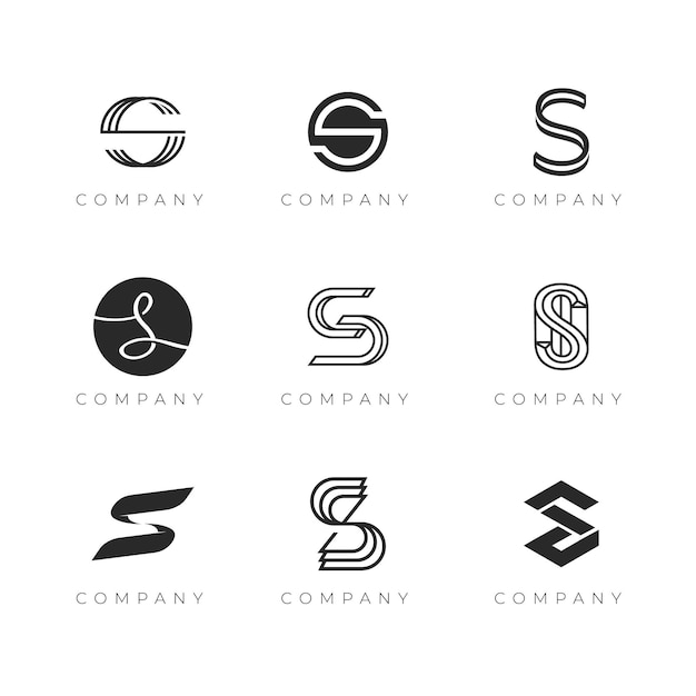 Collection of creative flat s logos