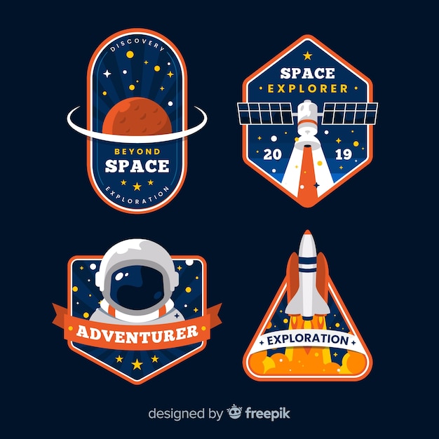 Collection of creative space badges