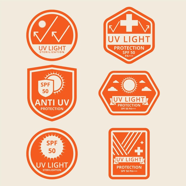 Collection of creative ultraviolet badges