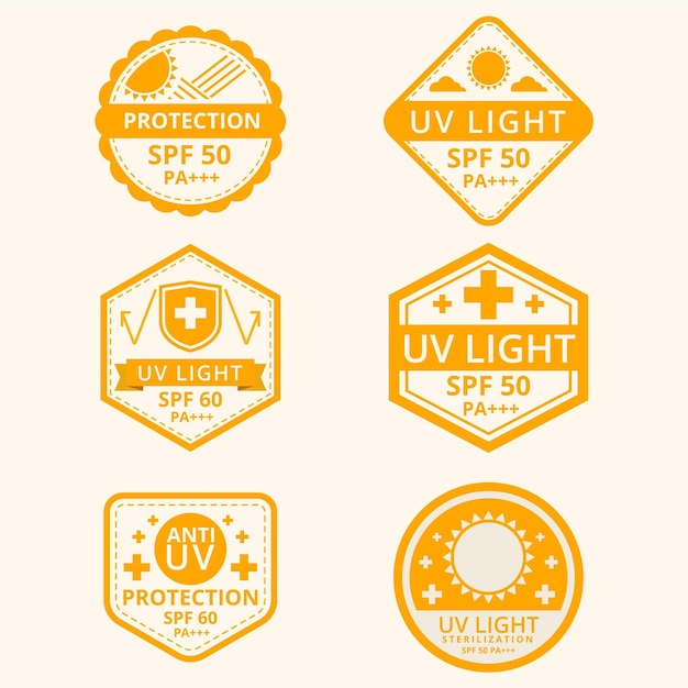 Free Vector collection of creative ultraviolet badges