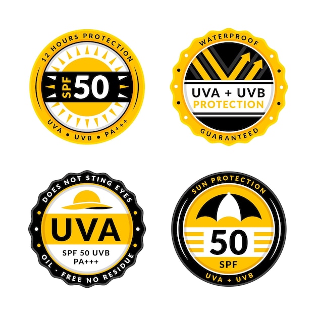 Collection of creative ultraviolet badges