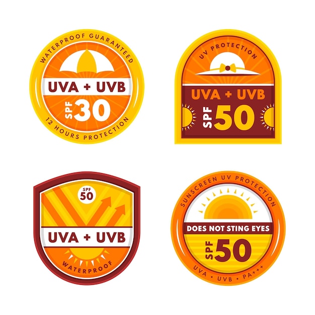 Collection of creative ultraviolet badges