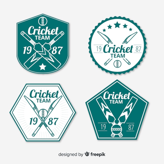 Free Vector collection of cricket labels