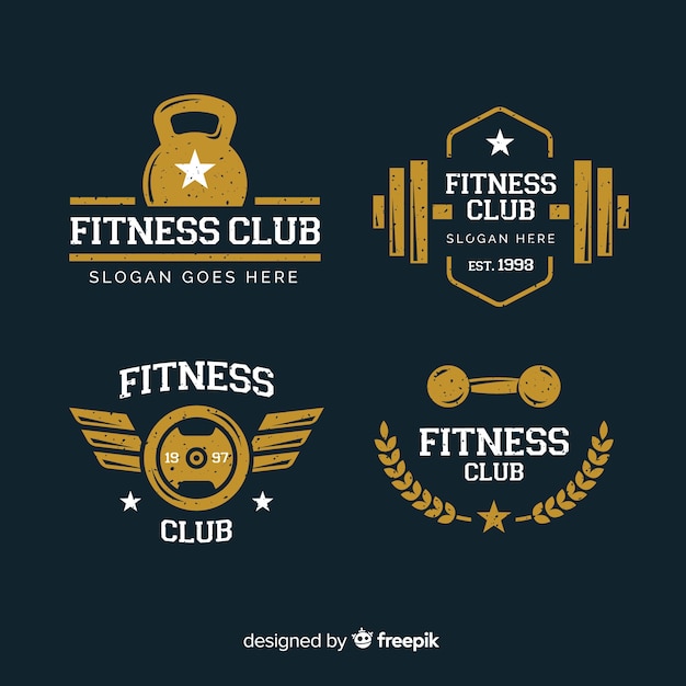 Free Vector collection of crossfit logo flat style