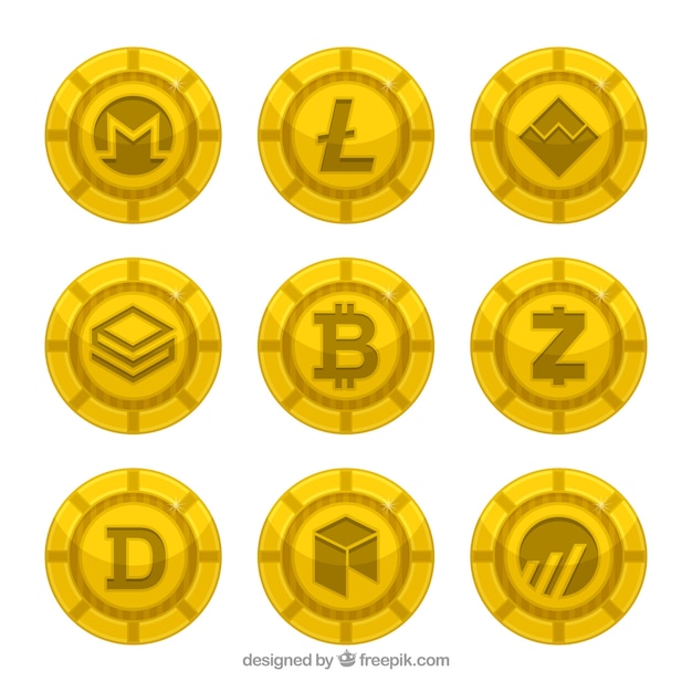 Free Vector collection of cryptocurrency coins