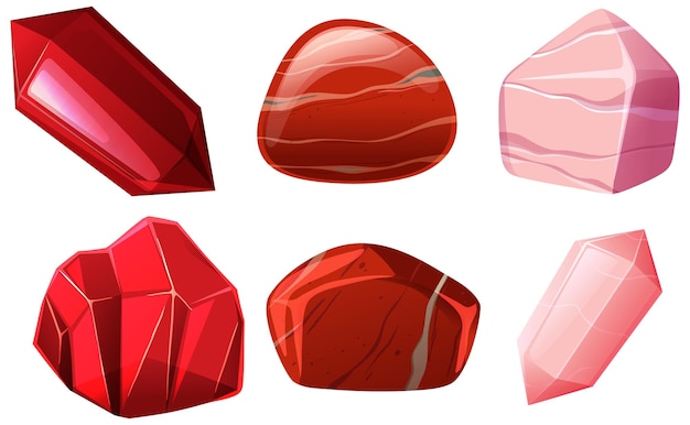 Free Vector collection of crystals and gemstones