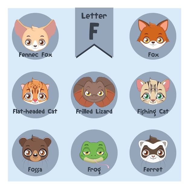 Collection of cute animal stickers