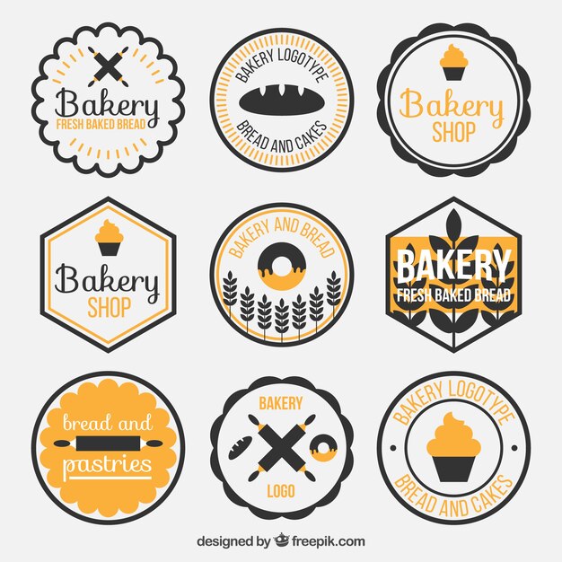 Collection of cute bakery label