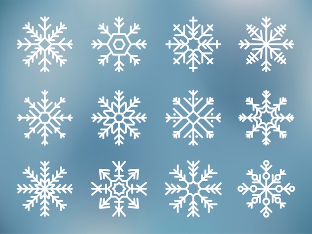 Free vector collection of cute snowflake icons