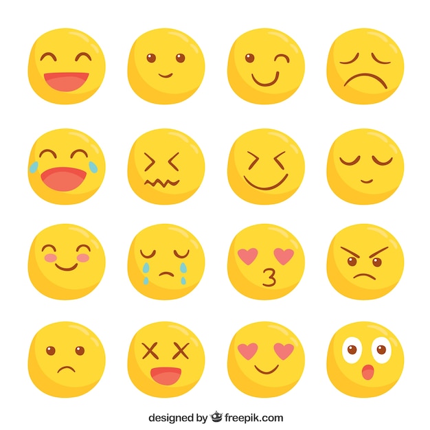 Collection of cute yellow smileys