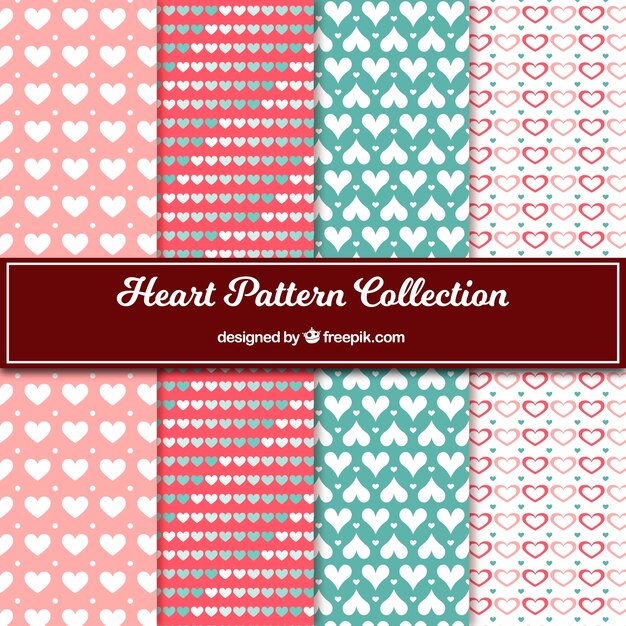 Collection of decorative hearts patterns