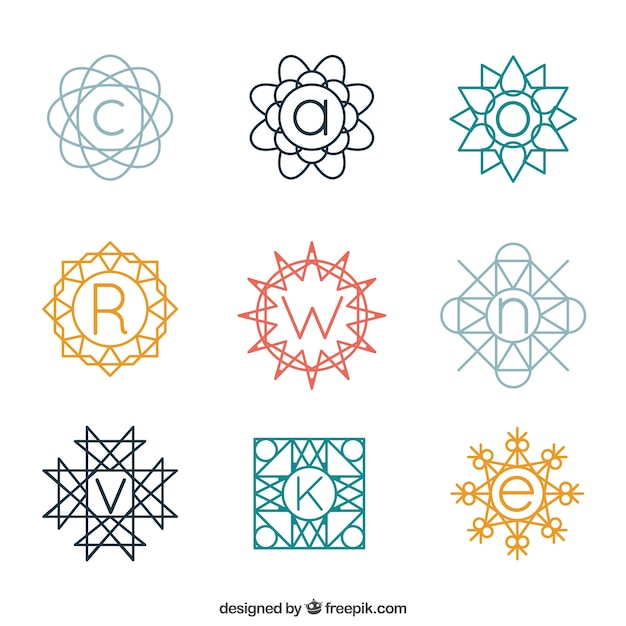 Free Vector collection of decorative monogram