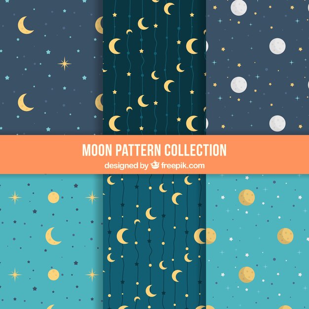 Collection of decorative moon patterns