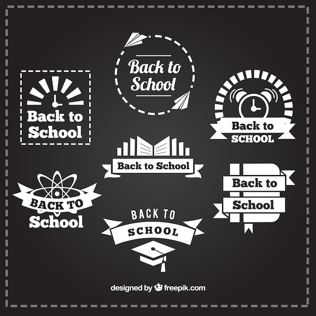 Free Vector collection of decorative school badges