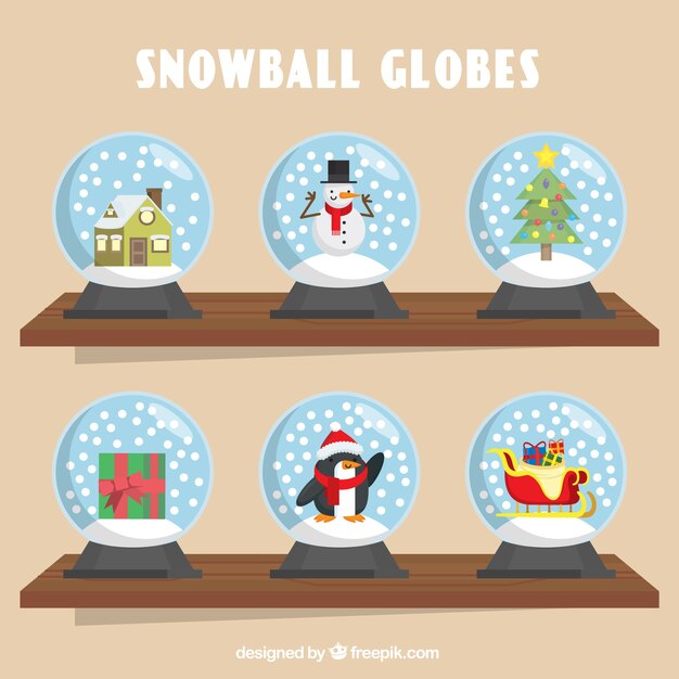 Collection of decorative snowglobes