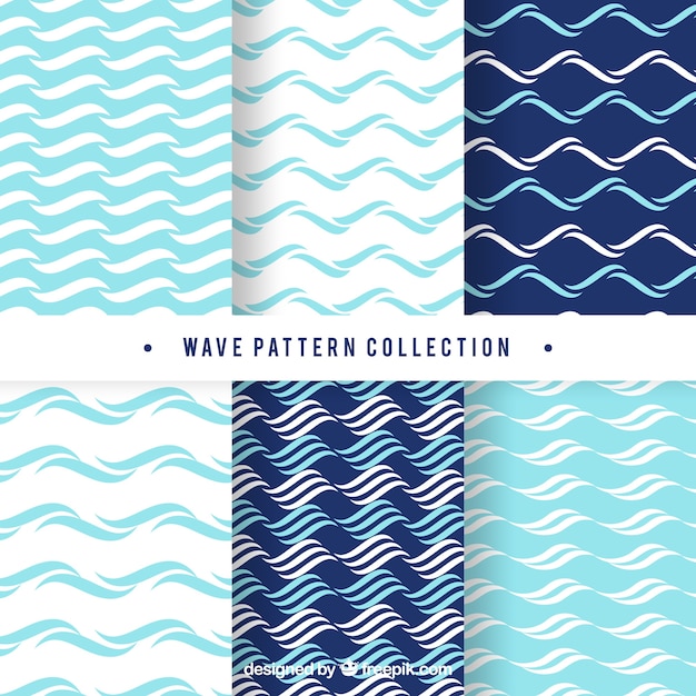 Free Vector collection of decorative waves patterns