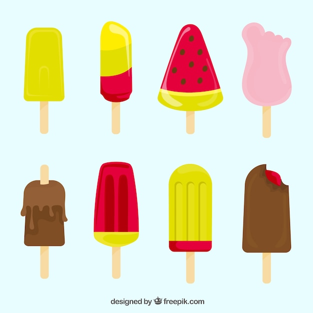 Free Vector collection of delicious ice creams