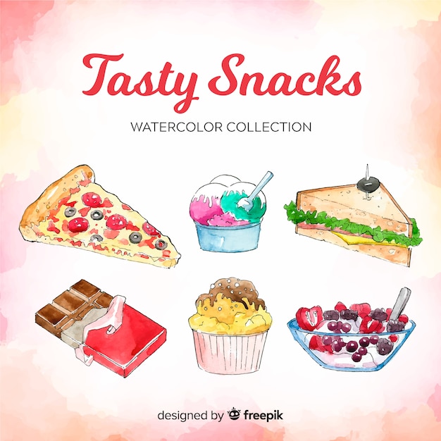 Free Vector collection of delicious snacks