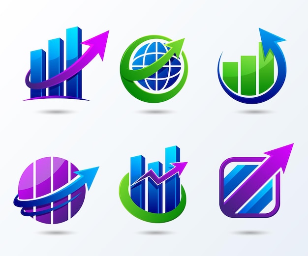 Free Vector collection of different business growth stickers