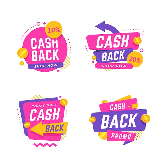 Collection of different cashback labels