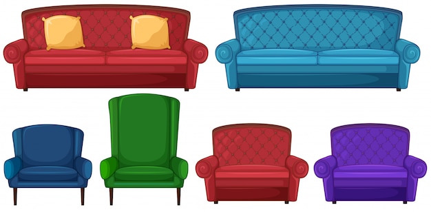 Free vector a collection of different chairs