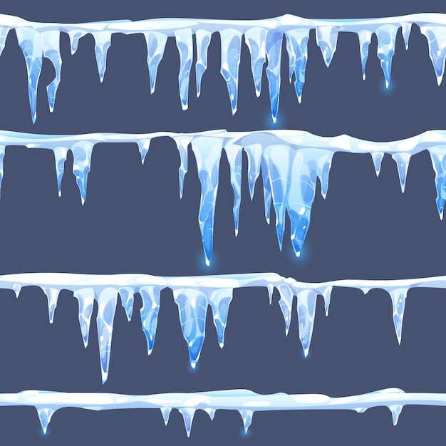 Free vector collection of different cold icicles