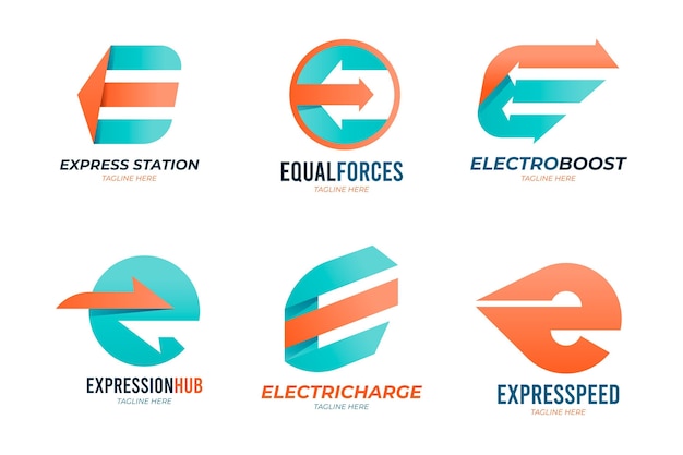 Collection of different e logos