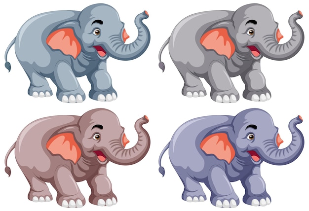 Collection of different elephants